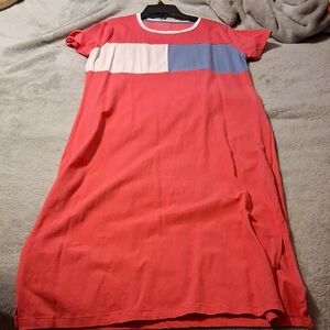 Tommy Hilfiger Red and Blue Colorblock Dress
